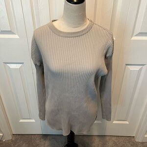 Kotn size M Egyptian cotton Gray Ribbed Long Sleeve Top